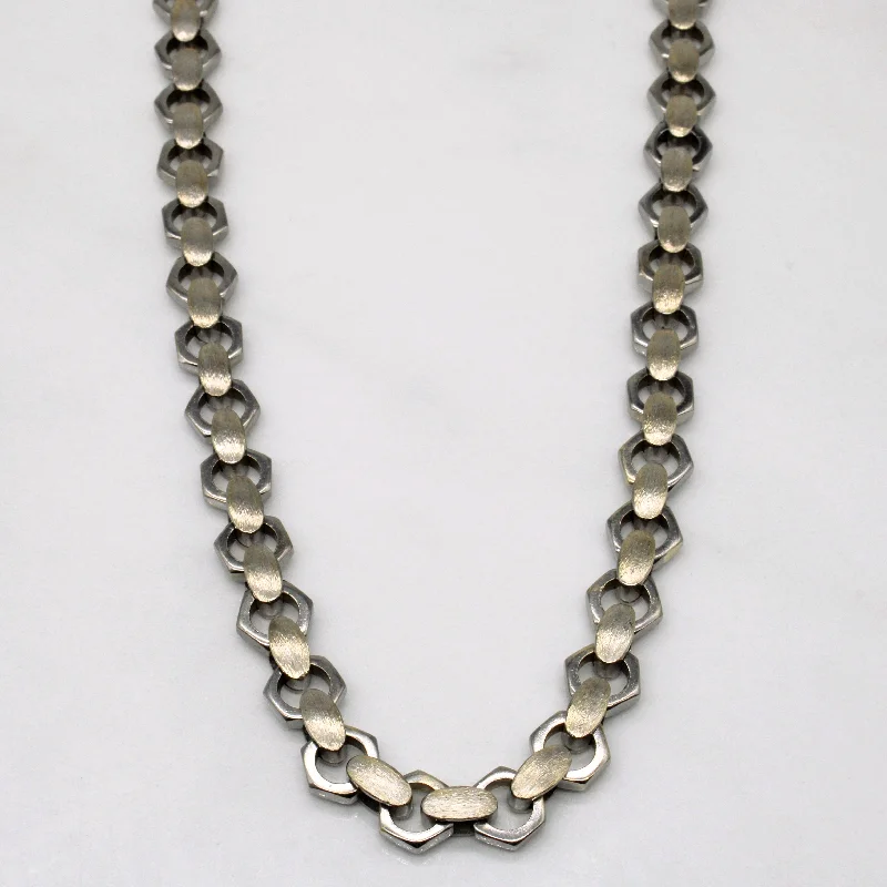 bohemian anklet with shells 18k Two Tone Gold Unique Link Chain | 19" |