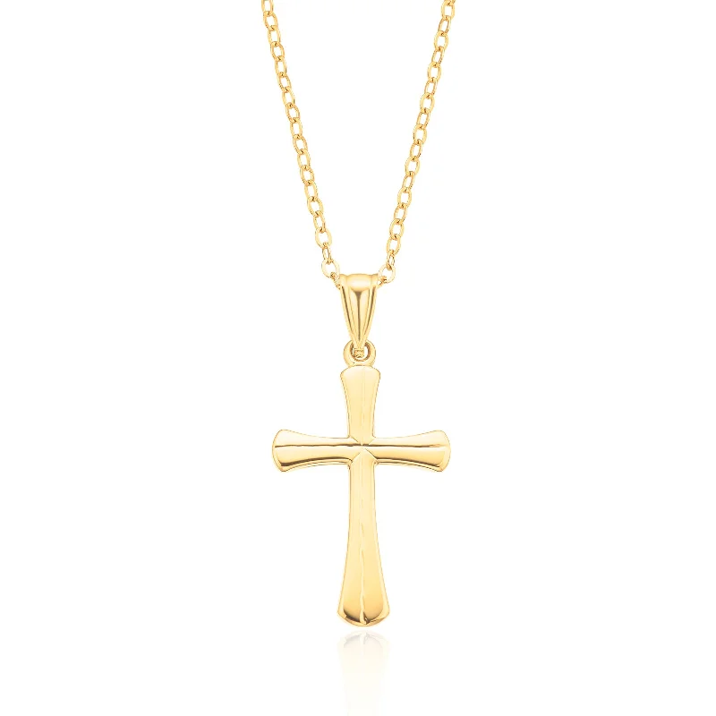 real diamond eternity band 9ct Yellow Gold Diacut Cross Pendant