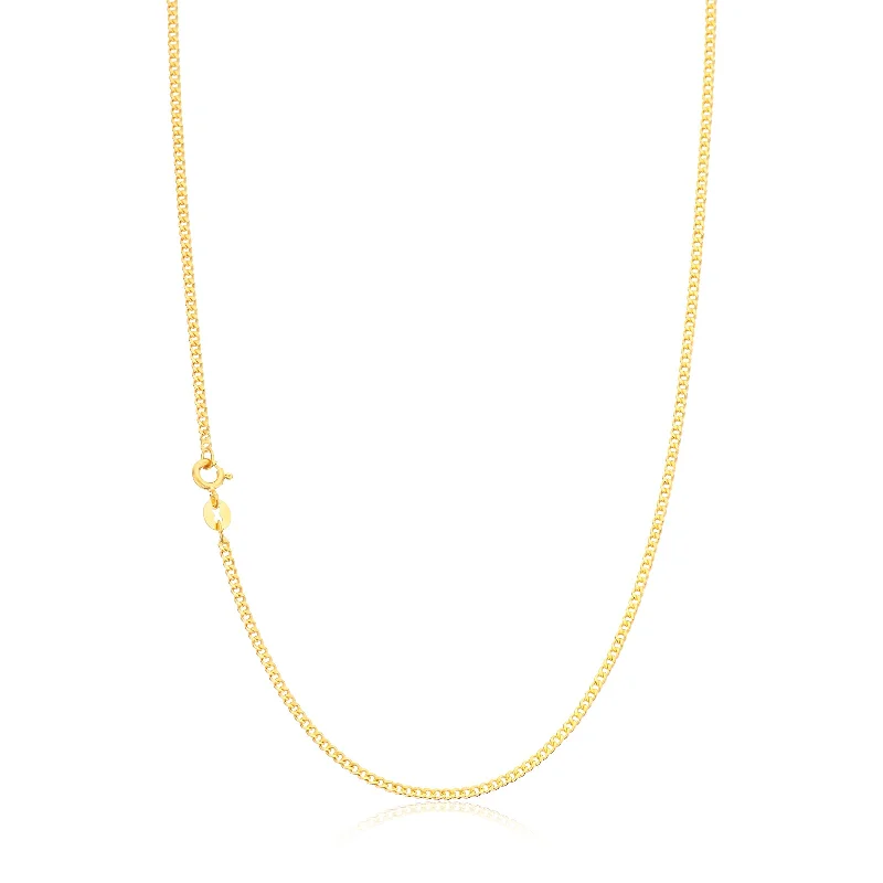 white gold infinity ring 9ct Yellow Gold Silver Filled 45cm 50 Gauge Curb Chain