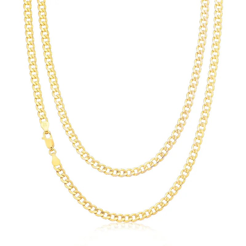 celestial sun and moon earrings 9ct Yellow Gold Silver Filled 55cm 100 Gauge Curb Chain