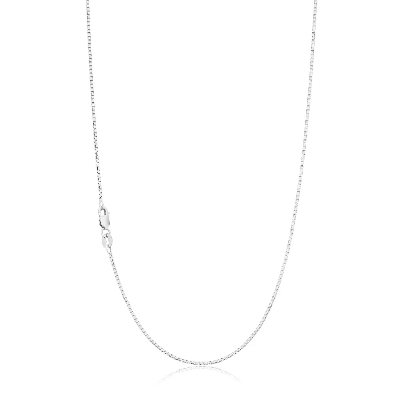 modern geometric earrings gold 9ct White Gold 45cm 22 Gauge Box Chain