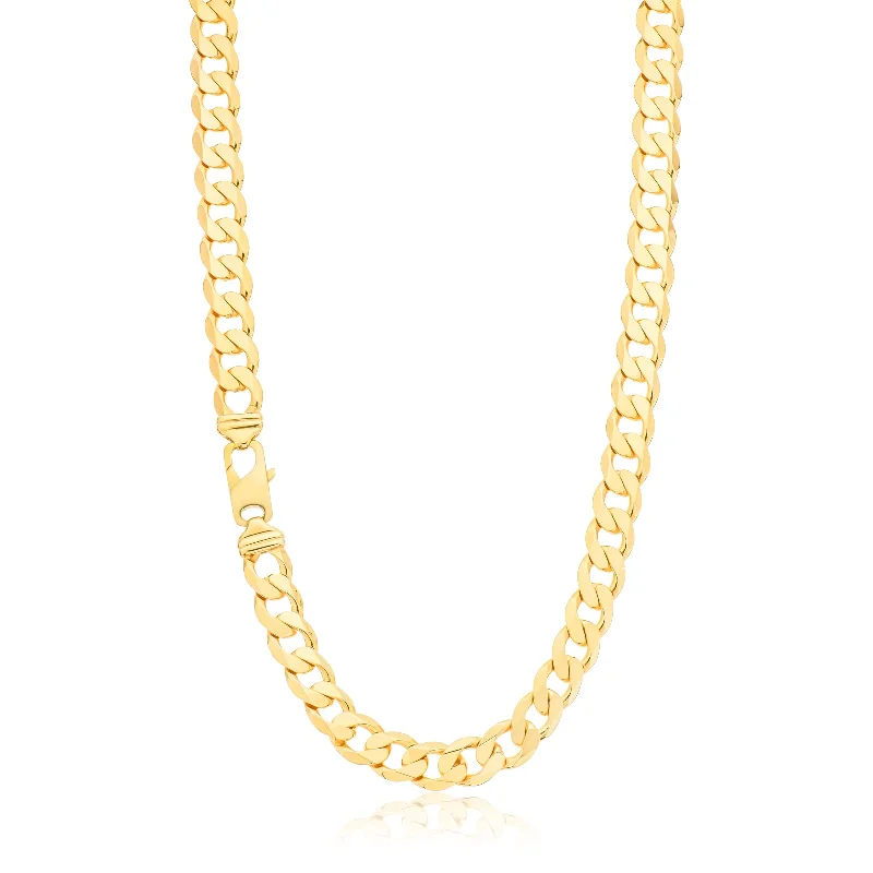 waterproof beach anklet stainless steel 9ct Yellow Gold 60cm 300 Gauge Curb Chain