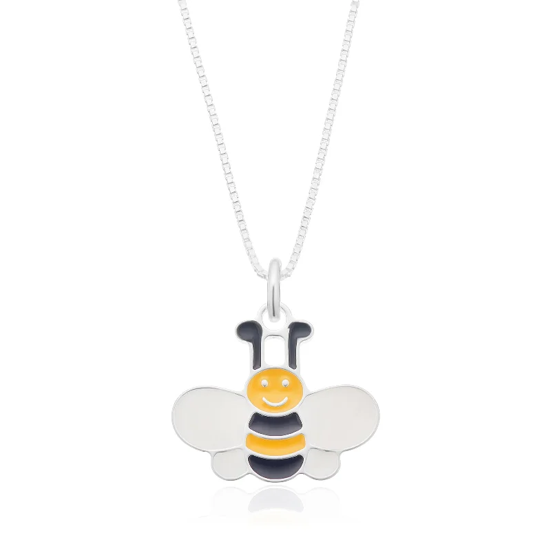 custom zodiac sign ring Sterling Silver 40cm Enamel Bee Children's Pendant