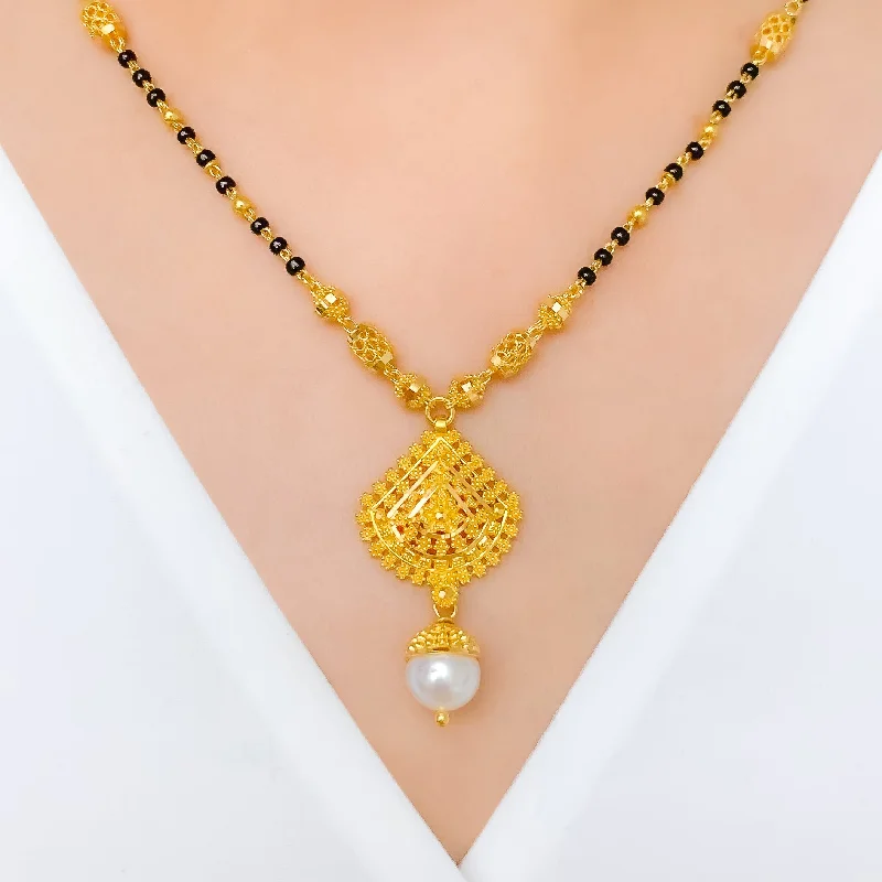 Intricate Beaded Flower Mangalsutra