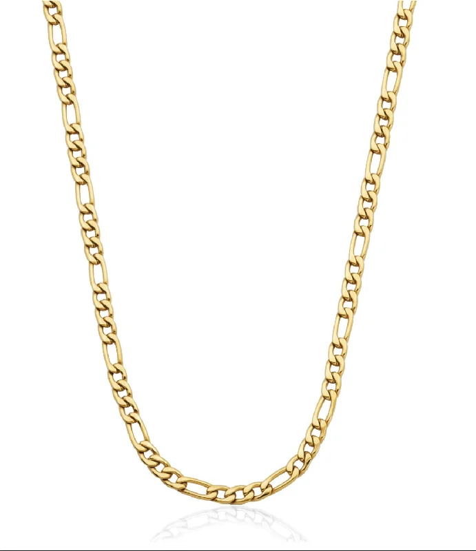 celestial zodiac sign necklace 4.5mm Steelx IP Yellow Gold Stainless Steel Figaro Chain celestial zodiac sign necklace 4.5mm Steelx IP Yellow Gold Stainless Steel Figaro Chain