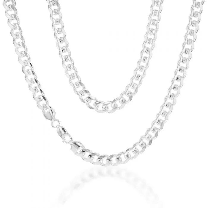 diamond halo stud earrings 50cm Sterling Silver Curb Chain