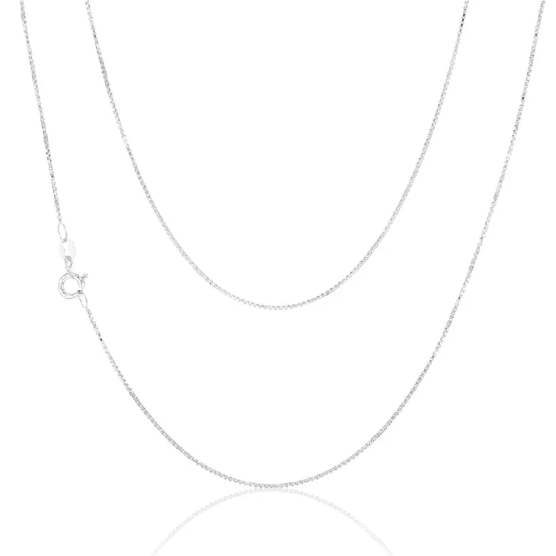 boho beaded statement necklace 9ct White Gold 15 Gauge Box 41cm Chain