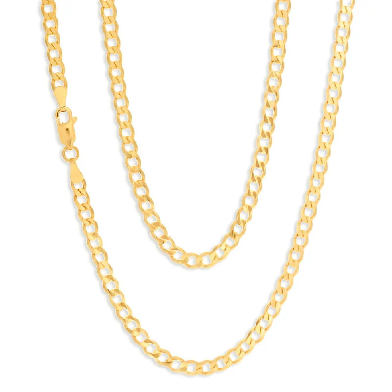 simple gold hoop earrings 9ct Yellow Gold 55cm  "Cronos" Curb Chain