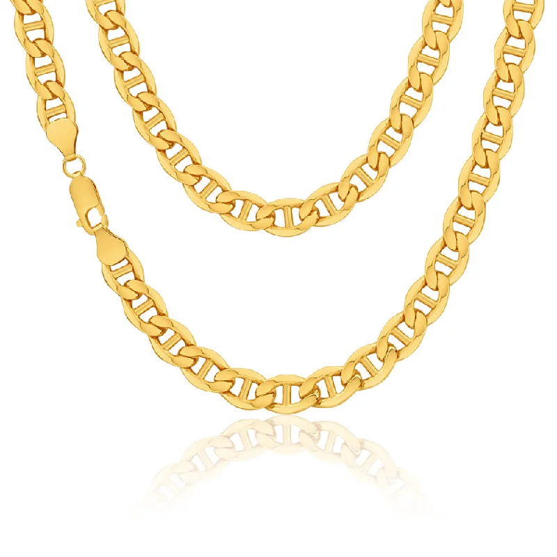 delicate angel wings necklace 9ct Yellow Gold 55cm Silver Filled Anchor Chain