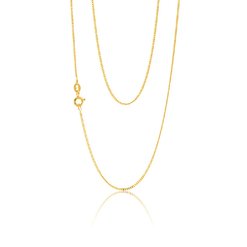 gold-plated snake chain bracelet 9ct Yellow Gold Curb 51cm 31 Gauge Chain