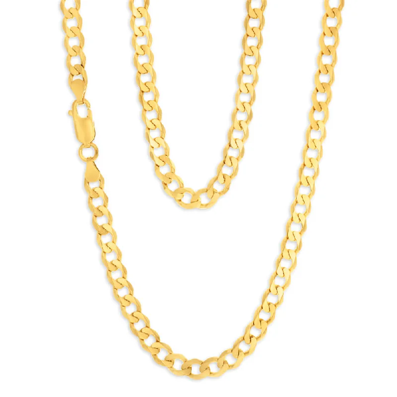 thin gold wedding band women 9ct Yellow Gold "Noah" Curb Chain
