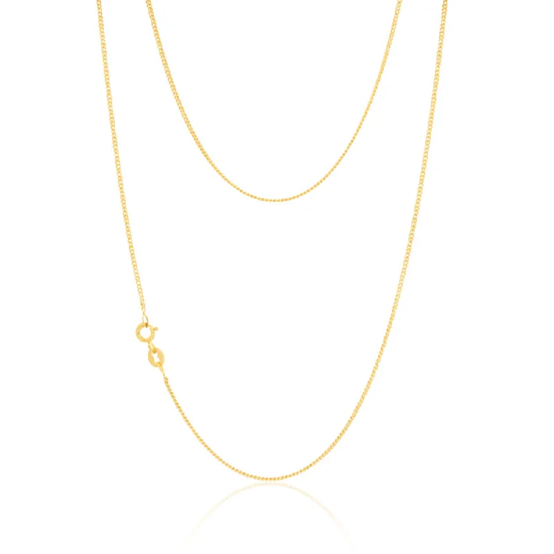 classic pearl bridal earrings 9ct Yellow Gold Silver Filled 55cm Elegant Curb Chain