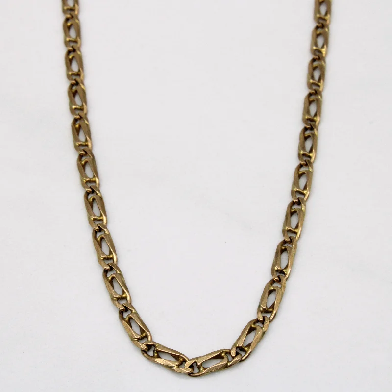 handmade leather pendant necklace 9k Yellow Gold Modified Anchor Link Chain | 18" |