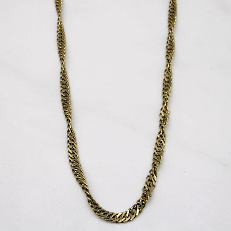 crystal drop earrings elegant 9k Yellow Gold Link Chain | 17" |