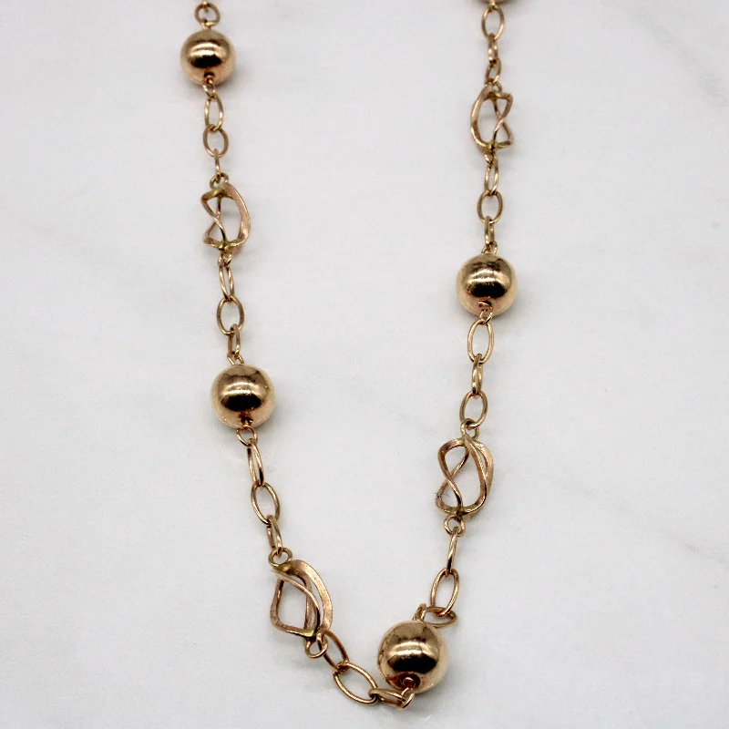 bohemian gemstone choker 9k Yellow Gold Unique Link Necklace | 17" |