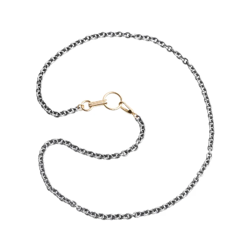 sterling silver lotus ring "Pipistrello" Double Ring Chain Necklace
