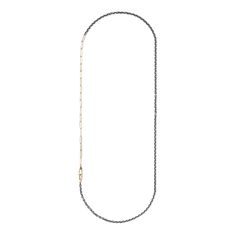 natural jade ring "Pipistrello" Mix Chain Necklace