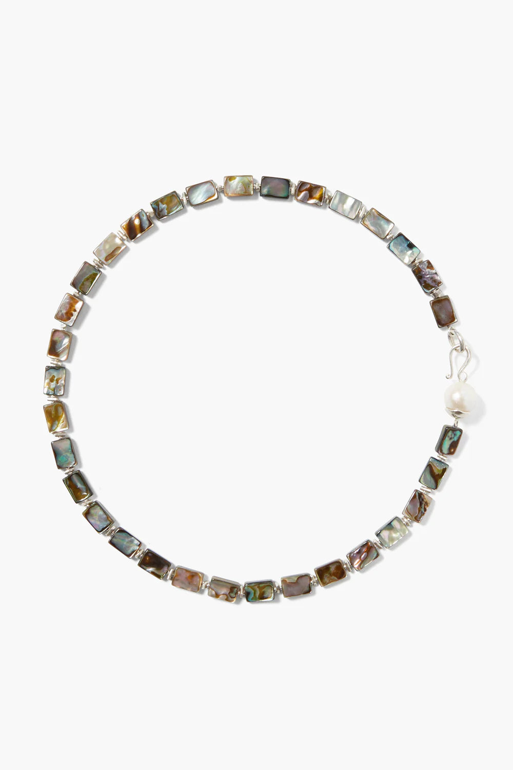 sterling silver lotus ring Luz Necklace Abalone