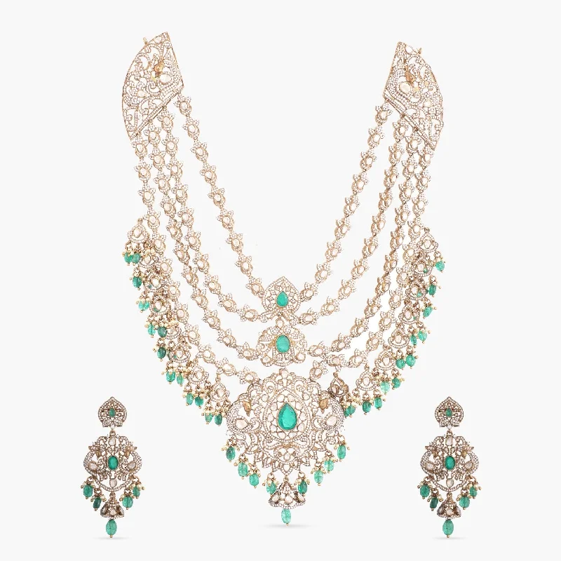 birthstone necklace for mom Advaita Moissanite Silver Layered Necklace Set
