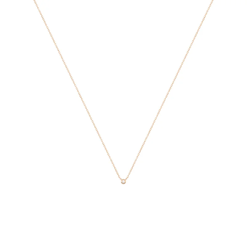 dainty cherry blossom ring Dot 18K Rosegold Necklace w. Diamond