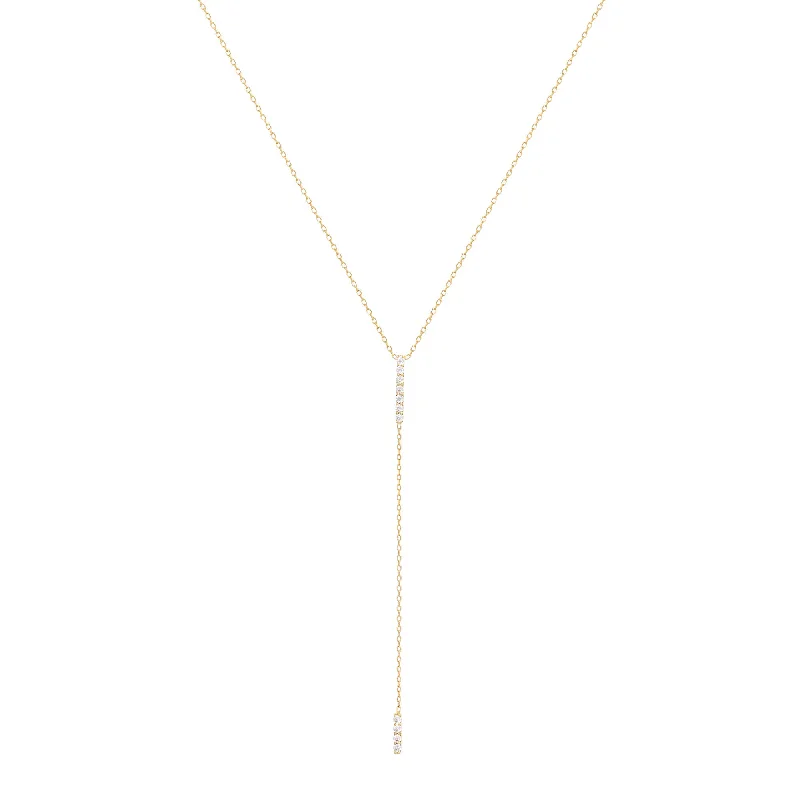personalized couples ring engraved Double Bar 18K Gold Necklace w. Diamonds