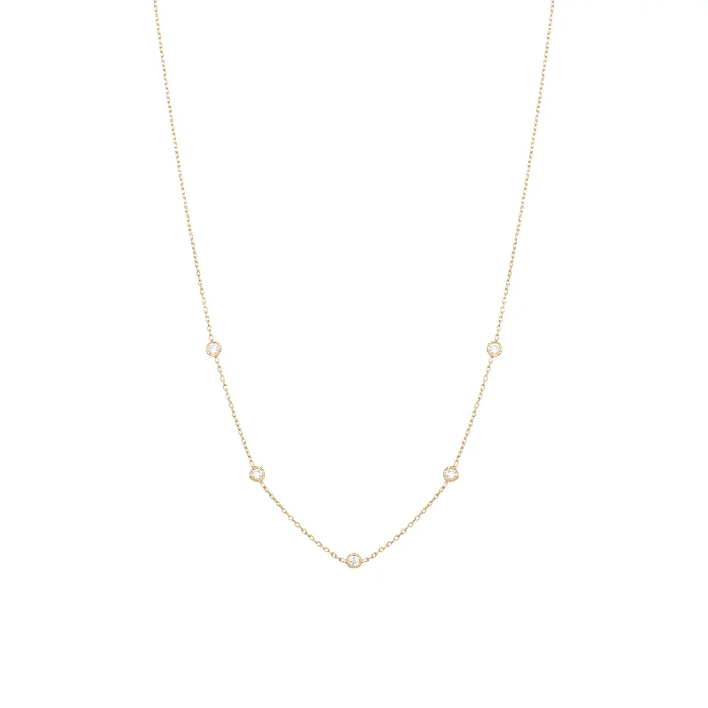 adjustable infinity charm bracelet Tiny 18K Gold Necklace w. Diamonds