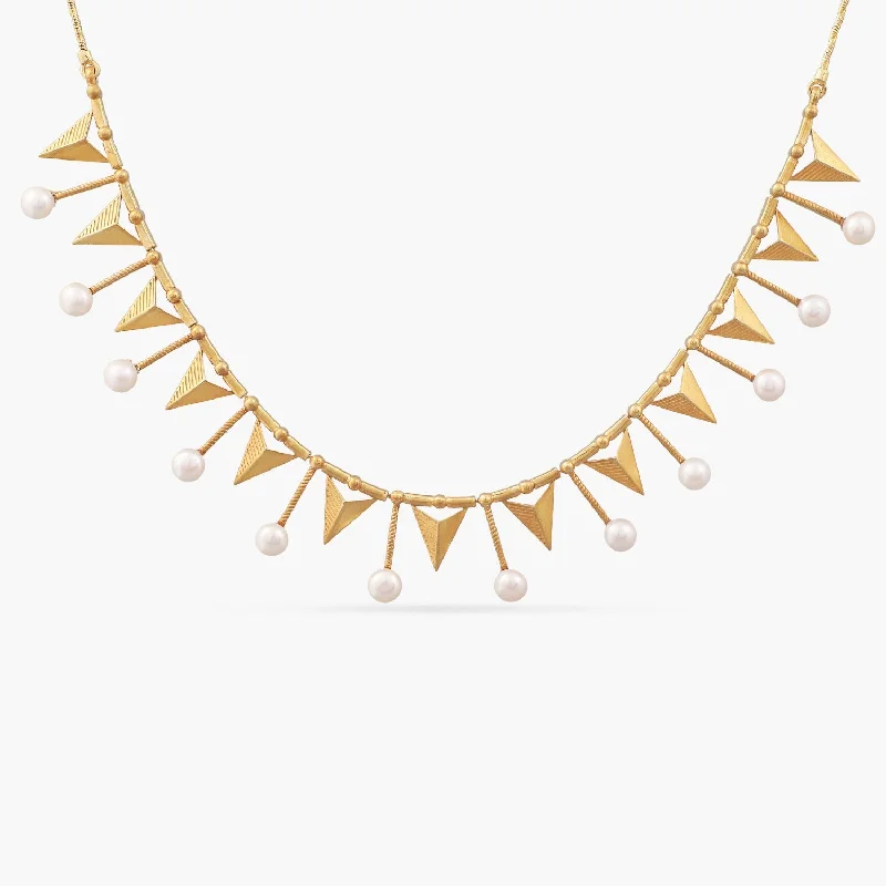 delicate angel wings necklace Amaira Pearl Silver Necklace