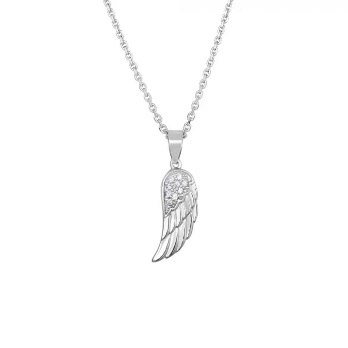 minimalist horseshoe necklace gold Sterling Silver Angel Wing Necklace