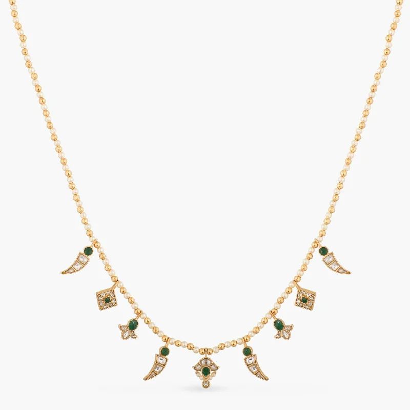 celestial orbit ring set Anne Floral Jadau Silver Necklace
