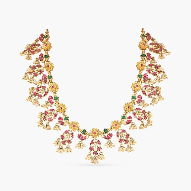 white topaz stacking rings Aparajita Floral Jadau Necklace