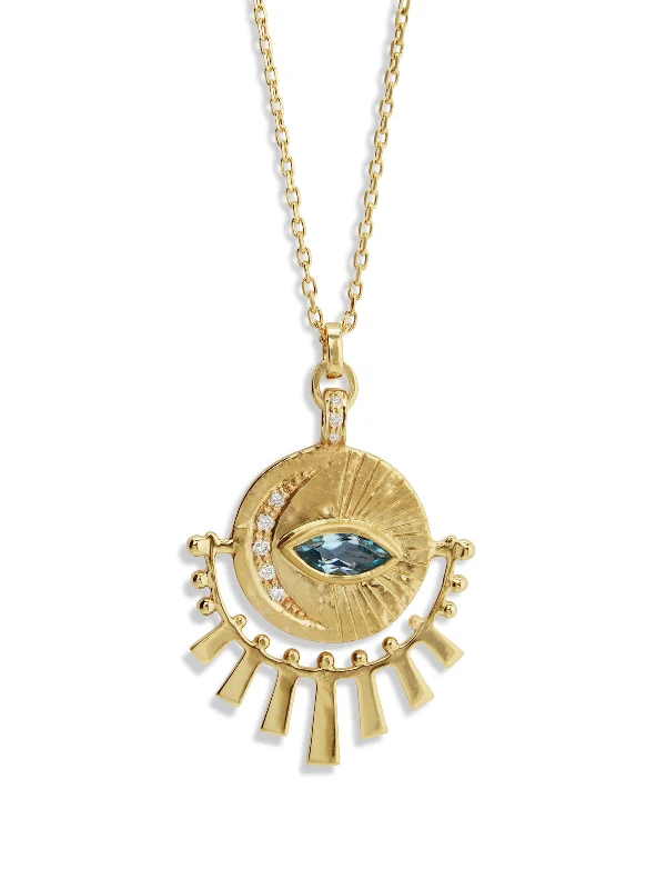 vintage art deco sapphire ring Aquamarine Marquise & Diamond Sun Beams Yellow Gold Necklace vintage art deco sapphire ring Aquamarine Marquise & Diamond Sun Beams Yellow Gold Necklace