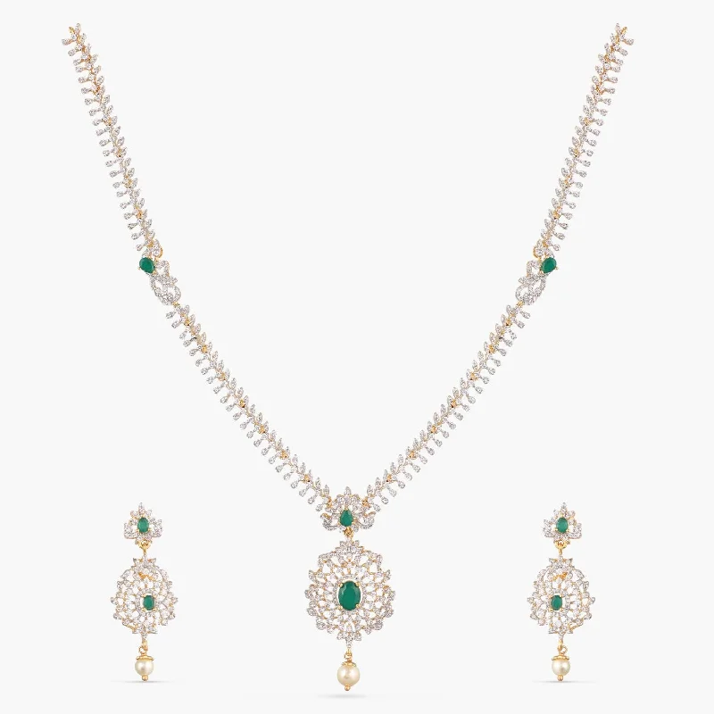 art deco diamond bracelet Arnit CZ Silver Necklace Set