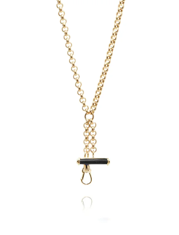 sapphire and diamond eternity ring Albert, 14K Yellow Gold + Colored Stone T-Bar Chain