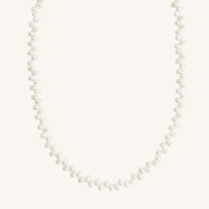 unique diamond stud earrings Aspen Pearl Necklace 3mm