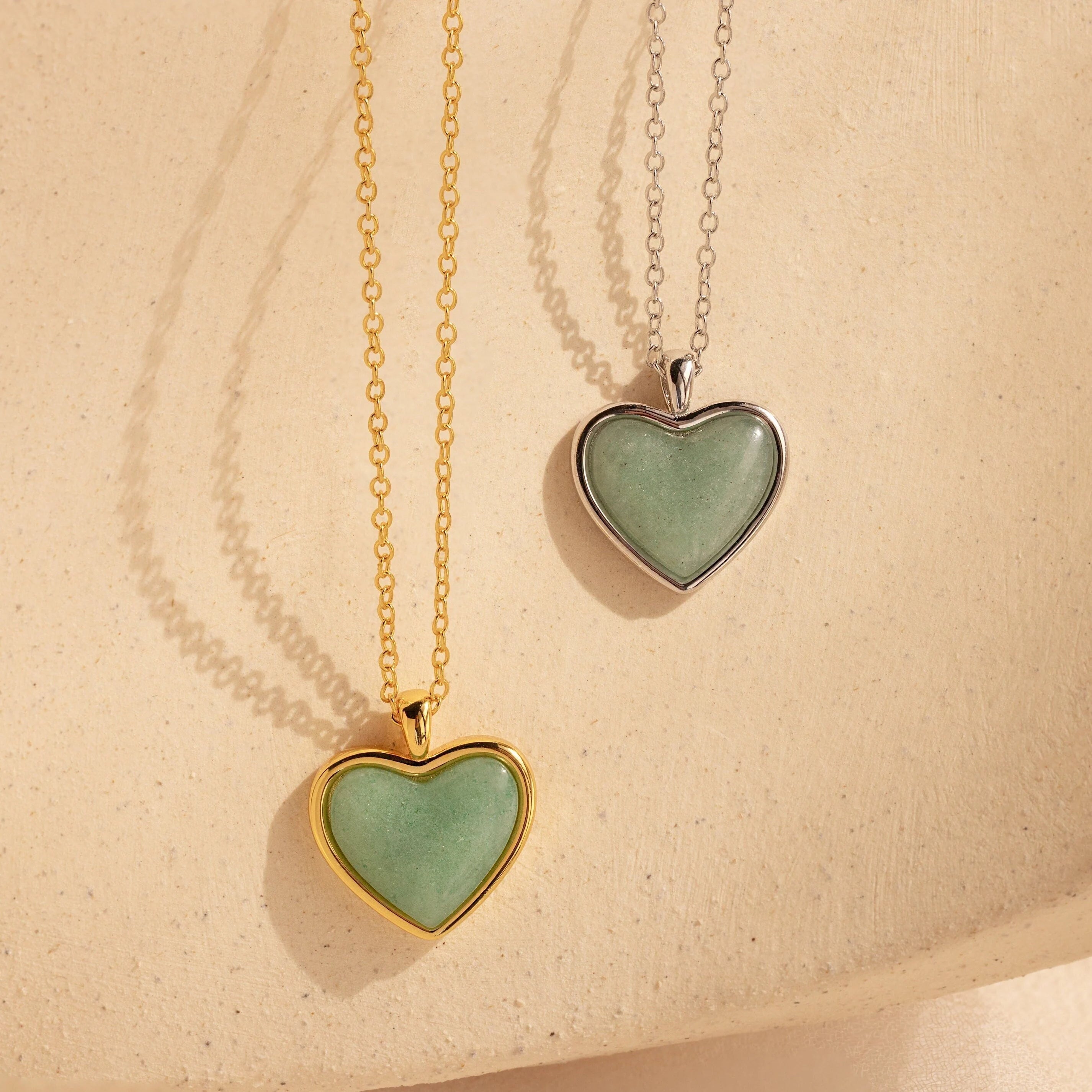 diamond halo stud earrings Aventurine Heart Necklace