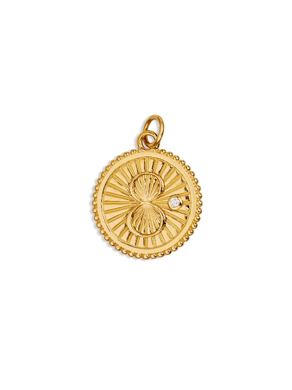 simple sapphire wedding band Baby Karma Yellow Gold Medallion