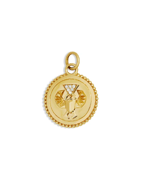 gold initial bracelet personalized Baby Protection Yellow Gold Medallion Charm
