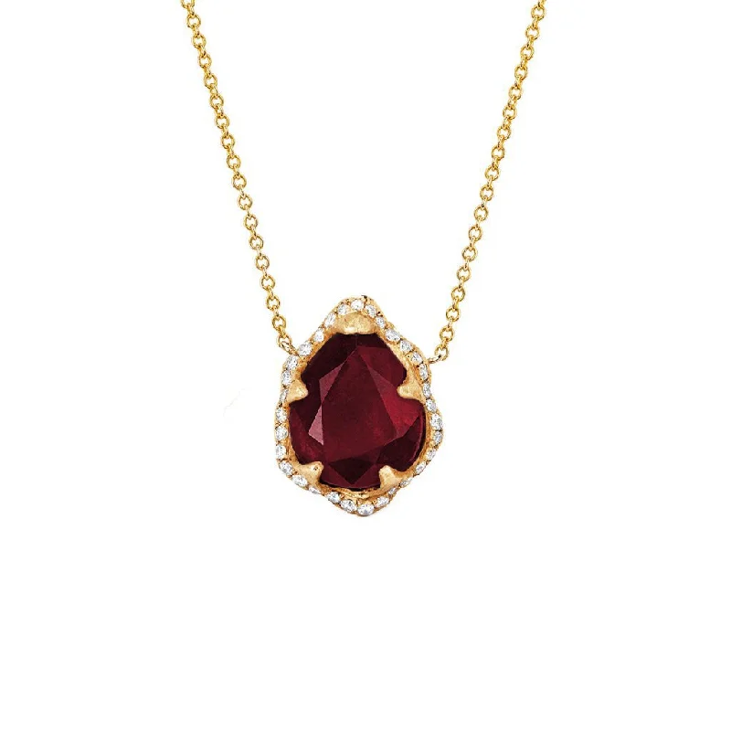 handmade resin flower earrings Baby Queen Water Drop Natural Ruby Necklace with Full Pavé Diamond Halo handmade resin flower earrings Baby Queen Water Drop Natural Ruby Necklace with Full Pavé Diamond Halo