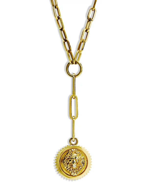 minimalist cubic zirconia earrings Baby Strength Medallion On Yellow Gold Refined Clip Necklace minimalist cubic zirconia earrings Baby Strength Medallion On Yellow Gold Refined Clip Necklace