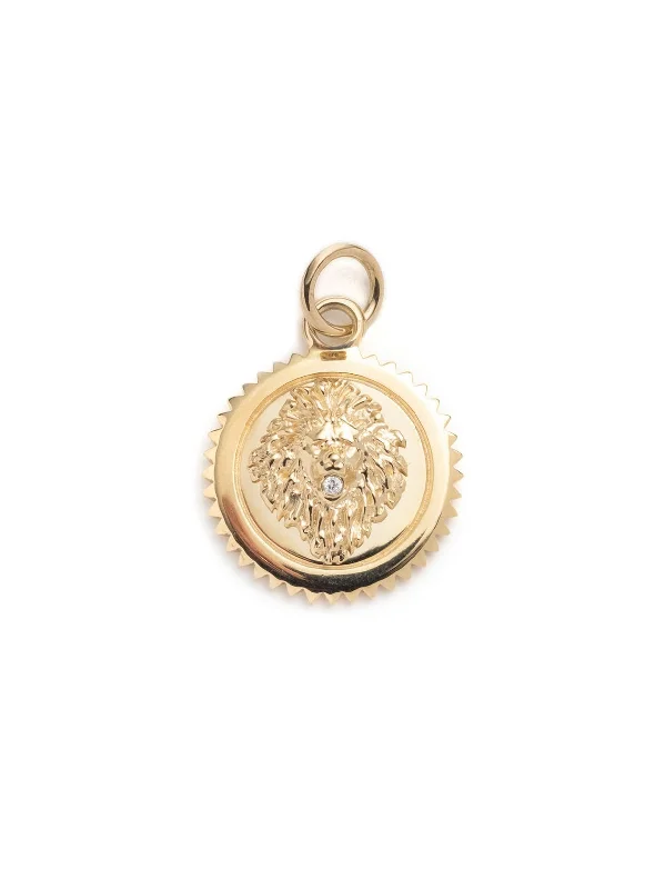 opal gemstone halo ring Baby Strength Yellow Gold Medallion Charm