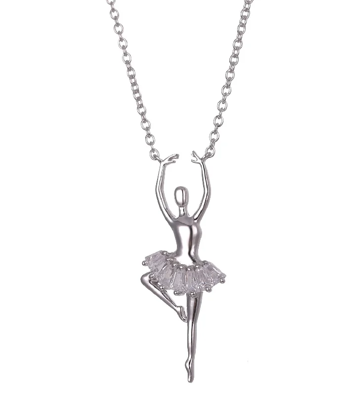 custom nameplate bracelet silver Ballerina Sterling Silver Necklace