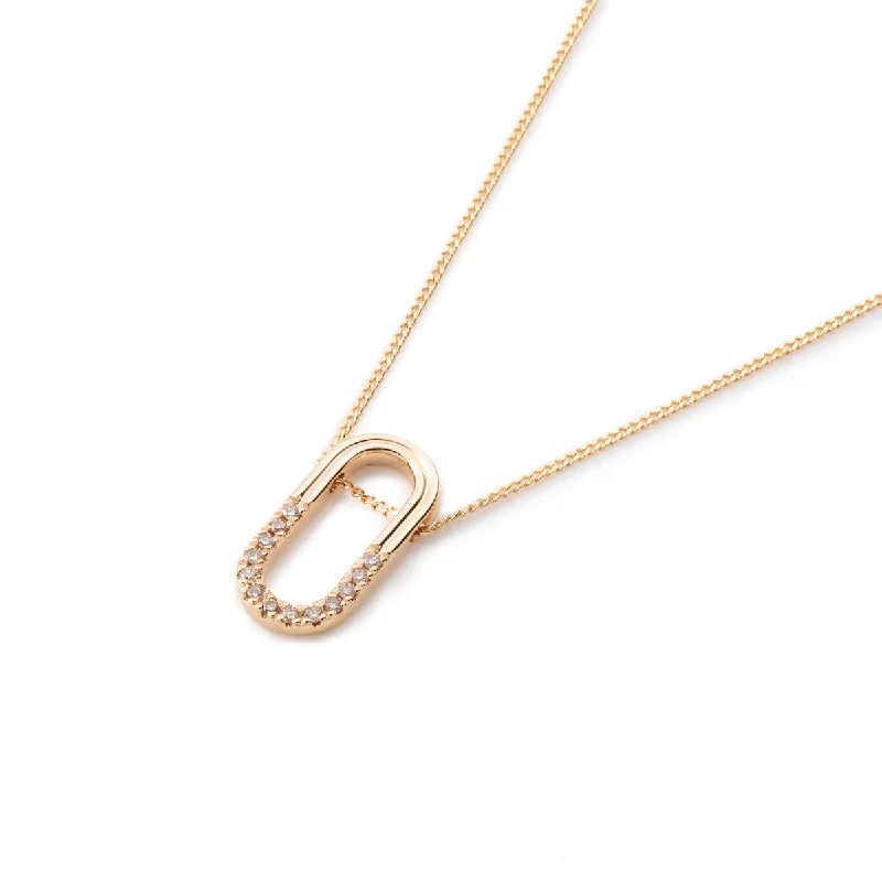 adjustable braided rope ring "Beluga" Oblong Diamond Necklace