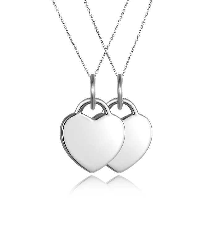 sterling silver angel wing pendant Casablanca Best Friends Heart Pendant Sterling Silver Necklace Set sterling silver angel wing pendant Casablanca Best Friends Heart Pendant Sterling Silver Necklace Set