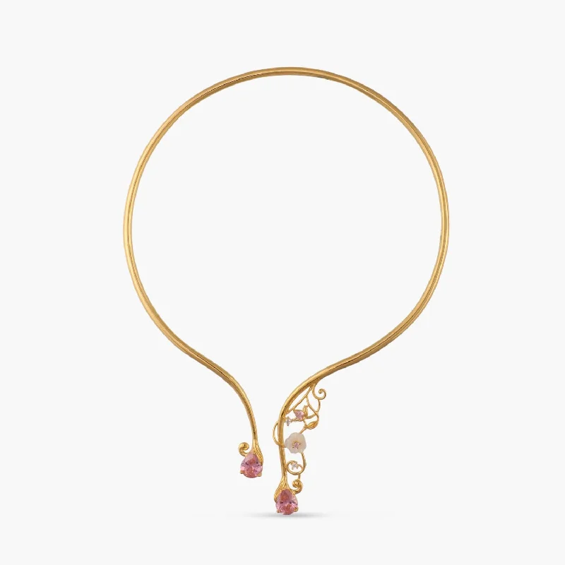 gold-plated chain necklace with charms Blossom Veil Dewy Silver Hasli Necklace