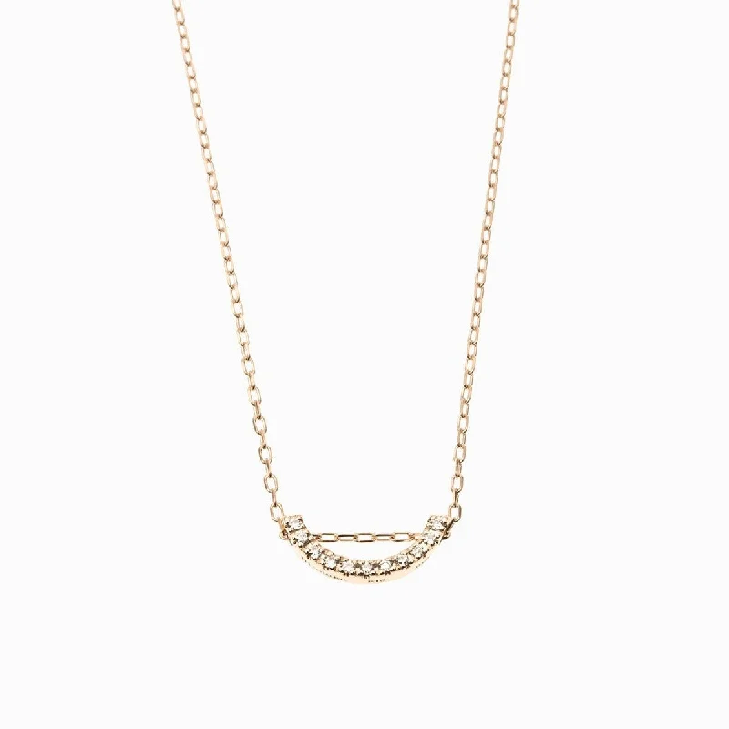 geometric diamond earrings gold "Bow" Diamond Necklace Small size