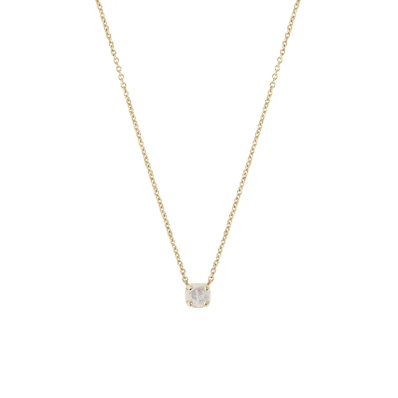 gold-plated figaro chain 10K Gold Necklace w. Moonstone