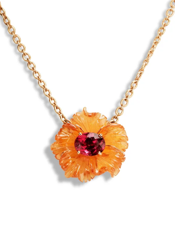 dainty sapphire stacking rings Carved Mandarin Garnet and Rubellite Tropical Flower Rose Gold Necklace dainty sapphire stacking rings Carved Mandarin Garnet and Rubellite Tropical Flower Rose Gold Necklace