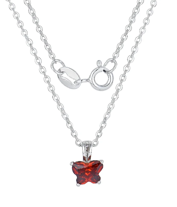 modern geometric silver ring Casablanca Butterfly Birthstone Sterling Silver Necklace: January modern geometric silver ring Casablanca Butterfly Birthstone Sterling Silver Necklace: January