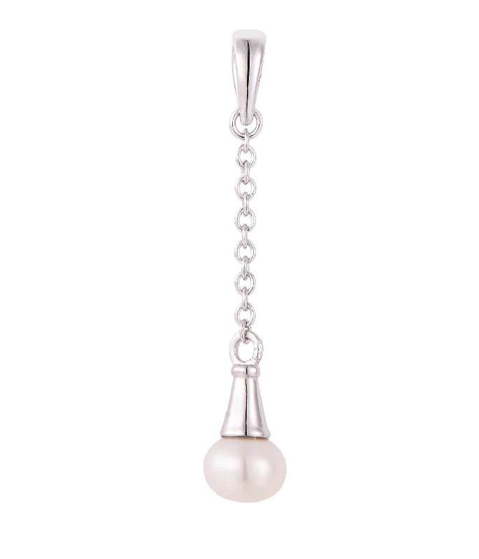 cubic zirconia eternity necklace Casablanca CZ Chain Sterling Silver Pearl Necklace cubic zirconia eternity necklace Casablanca CZ Chain Sterling Silver Pearl Necklace