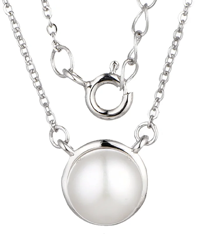 natural jade ring Casablanca Forward Pearl Sterling Silver Necklace